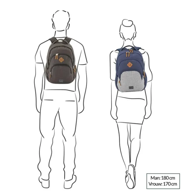 Online Travelite Basics Backpack Melange green/grey
