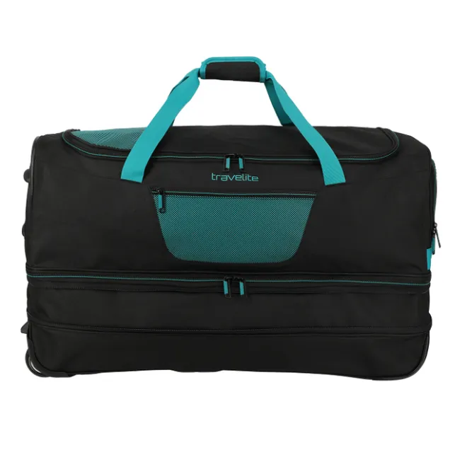 Online Travelite Basics Wheeled Duffle 70cm Expandable black/petrol