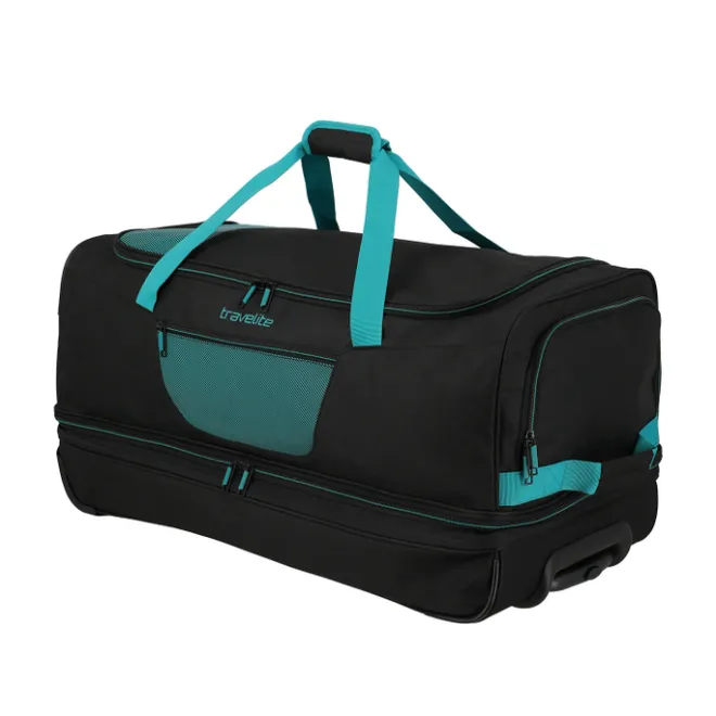 Online Travelite Basics Wheeled Duffle 70cm Expandable black/petrol
