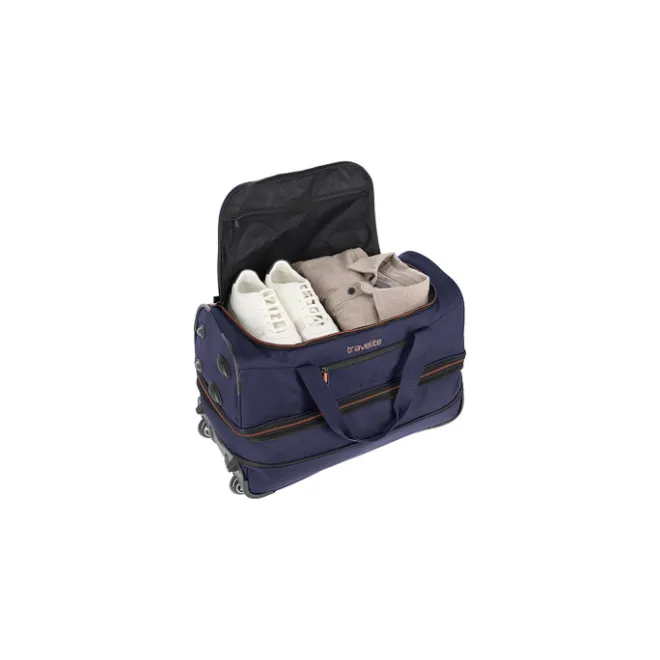 Clearance Travelite Basics Wheeled Duffle 55 Expandable marine