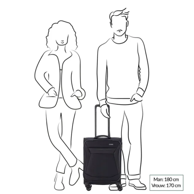 Clearance Travelite Chios 4 Wiel Trolley S petrol