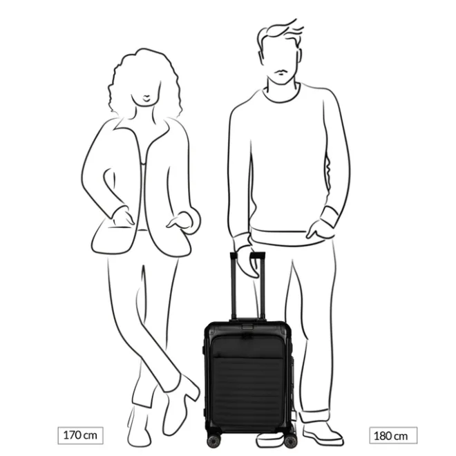 Online Travelite Next 2.0 Aluminium 4 Wiel Trolley S with Frontpocket black matt