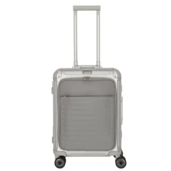 Outlet Travelite Next 2.0 Aluminium 4 Wiel Trolley S with Frontpocket silver