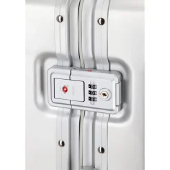 Outlet Travelite Next 2.0 Aluminium 4 Wiel Trolley S with Frontpocket silver