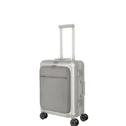 Outlet Travelite Next 2.0 Aluminium 4 Wiel Trolley S with Frontpocket silver