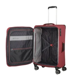 Clearance Travelite Skaii 4 Wheel Trolley M Expandable red