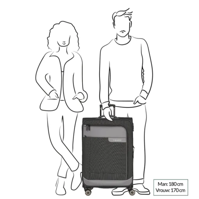 Travelite Viia 4 Wheel Trolley L Expandable rose