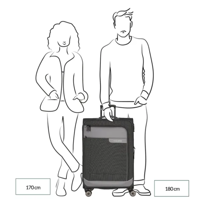 Best Travelite Viia 4 Wheel Trolley L Expandable anthracite