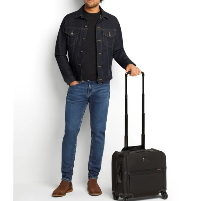 Best Tumi Alpha Compact 4 Wheel Brief black II