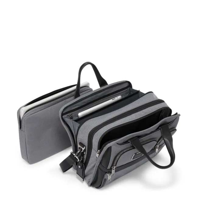 New Tumi Alpha EXP Org Laptop Brief meteor grey