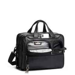 Discount Tumi Alpha Expandable Organizer Laptop Brief Leather black