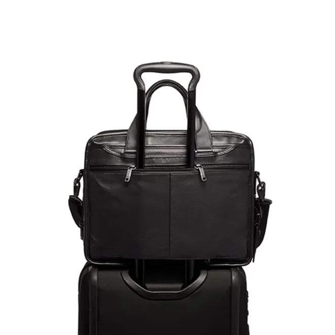 Discount Tumi Alpha Expandable Organizer Laptop Brief Leather black