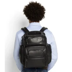 Sale Tumi Alpha Leather Brief Pack Backpack black