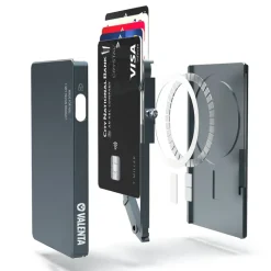 Outlet Valenta Cardprotector Aluminium Magsafe with Money Clip grey