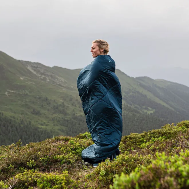 Best Vaude Sioux Sleepingbag 800 II SYN Zip Right baltic sea