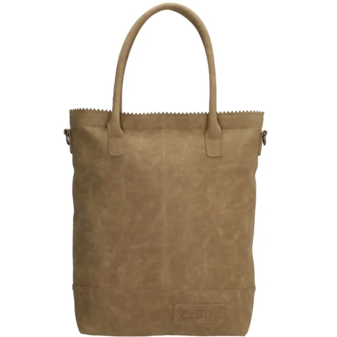 Zebra Trends Kartel Met Rits Shopper olijfgroen
