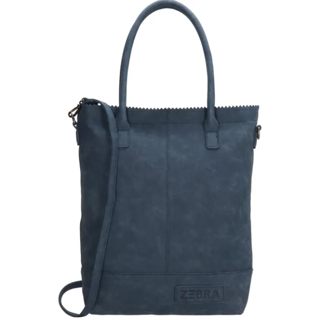 Hot Zebra Trends Kartel Met Rits Shopper jeansblauw